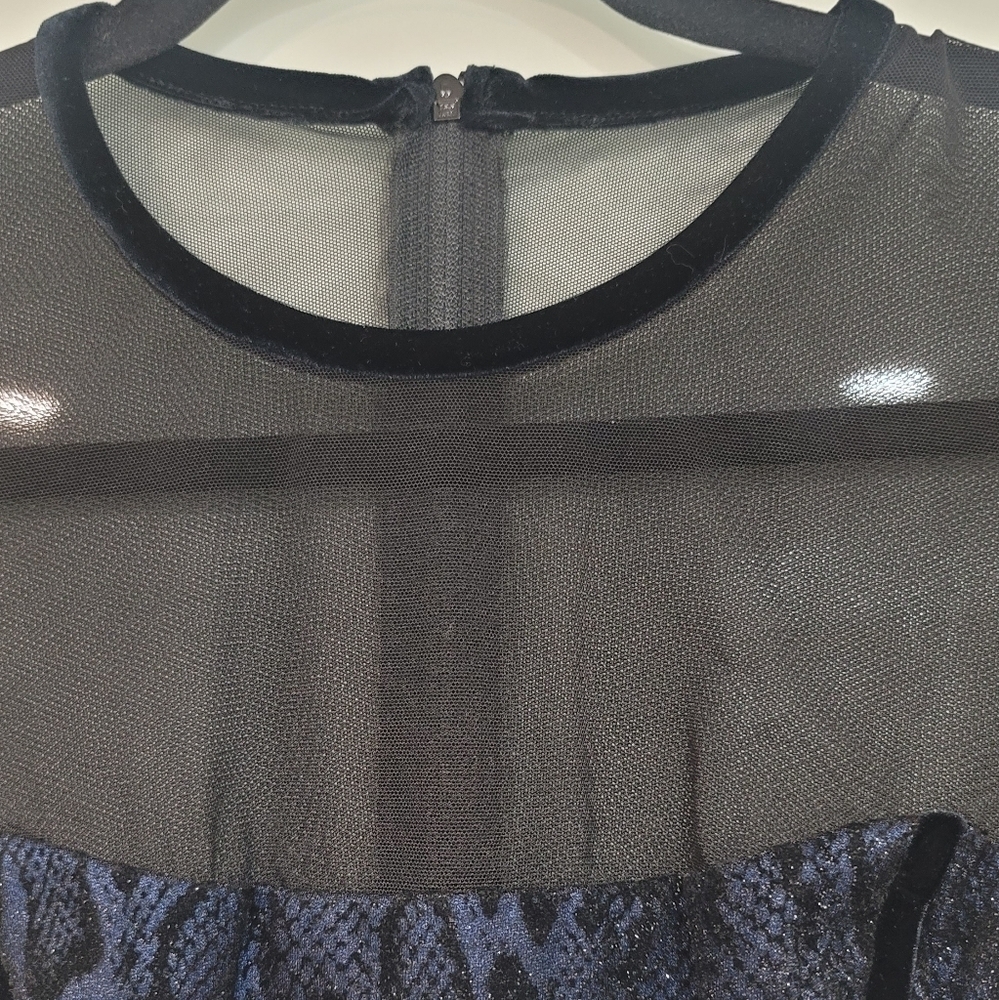 Joseph Ribkoff Mesh Blue Python Top - image 4